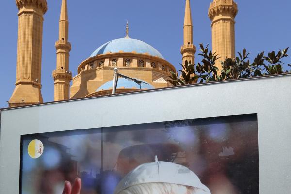 Poster of Pope Benedict XVI in Beruit, Lebanon.