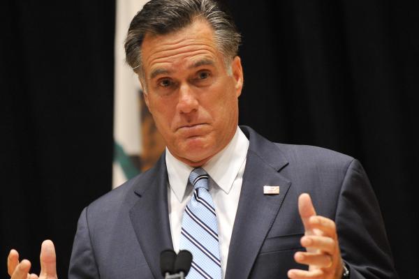  Romney speaks to the press in Costa Mesa, Calif., on Tuesday.