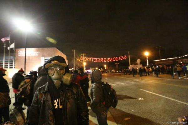 Ferguson protests Monday night. Photo by Heather Wilson / PICO