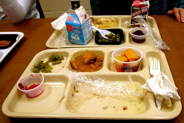 Cafeteria tray and food. Via http://www.wylio.com/credits/Flickr/2033876359
