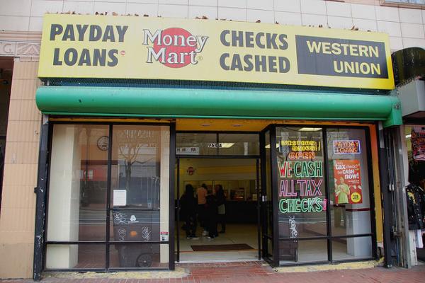 Payday Loans vendor, photo by Steve Rhodes / Flickr.com.