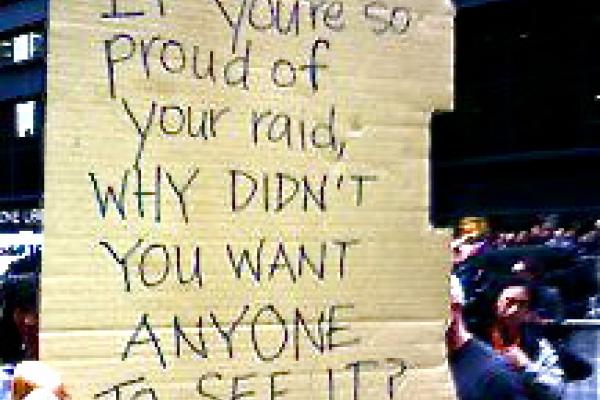 Protest sign at OWS in NYC today. Image via Facebook.