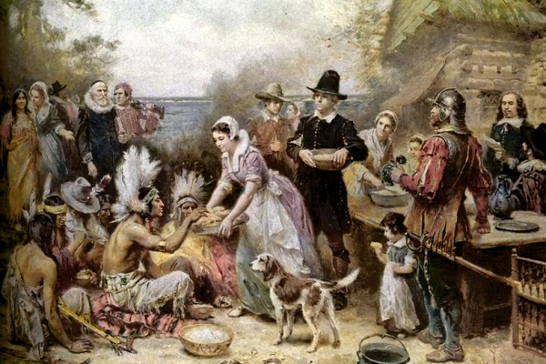 The First Thanksgiving by Jean Louis Gerome Ferris via Wiki Commons (http://bit.