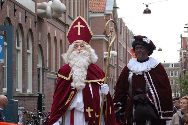 Sinterklaas and Zwarte Piet (aka "Black Pete") in a holiday parade in Holland, 2
