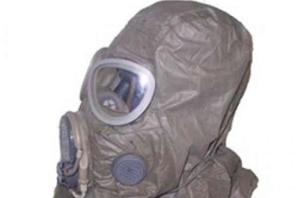 Gas mask hood to protect the head and neck area. Photo courtesy RNS/ArmyGasMasks