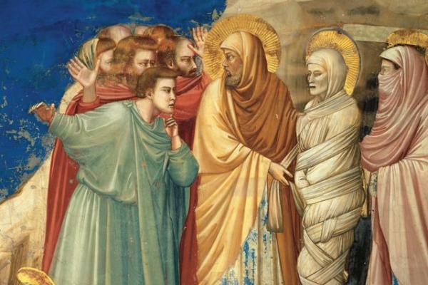 Veneto, Italy - Scrovegni Chapel. Deatil of Christ of Raising Lazarus/Getty Imag