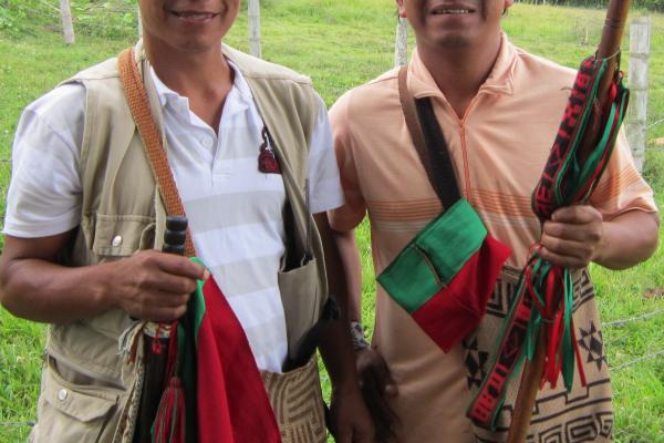 Activists Manuel and German, members of the Indigenous Guard formed by the Nasa 
