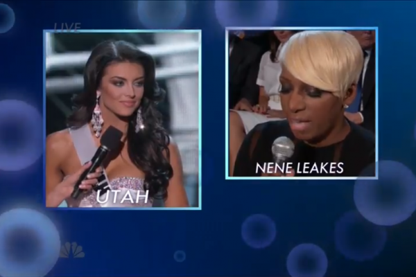 Screenshot from Q&A portion of Miss USA pageant