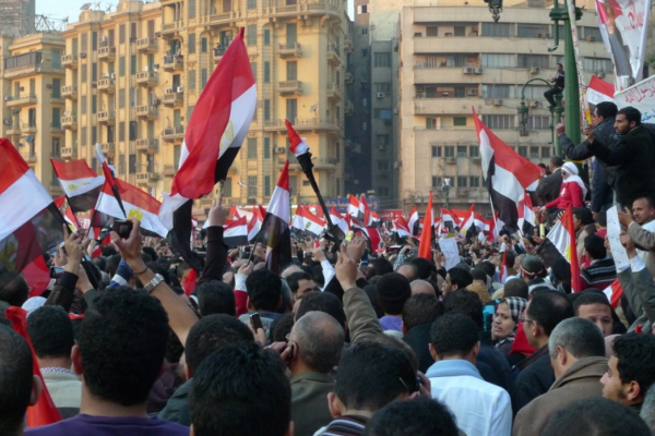 Egyptian flags in Tahrir Square. Photo courtesy nebedaay/flickr.com