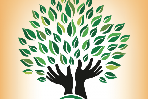 Praying hands support a tree. Illustration via america365/shutterstock.com