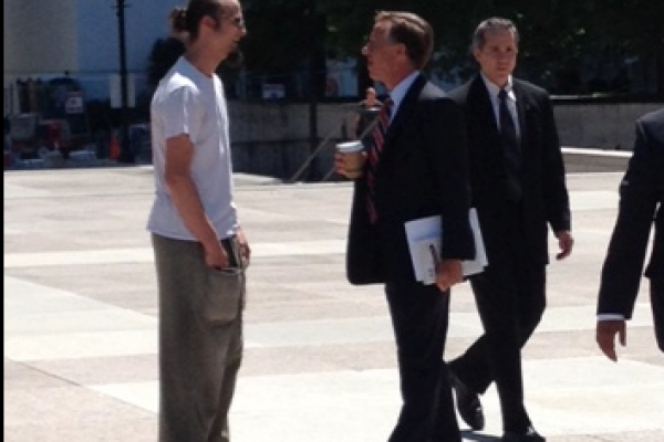 Shane Claiborne and Gov. Bill Haslam. Courtesy Shane Claiborne