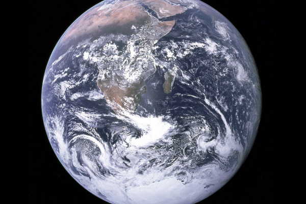 The "Blue Marble" — Earth as seen from Apollo 17. Image courtesy Wikipedia Publi