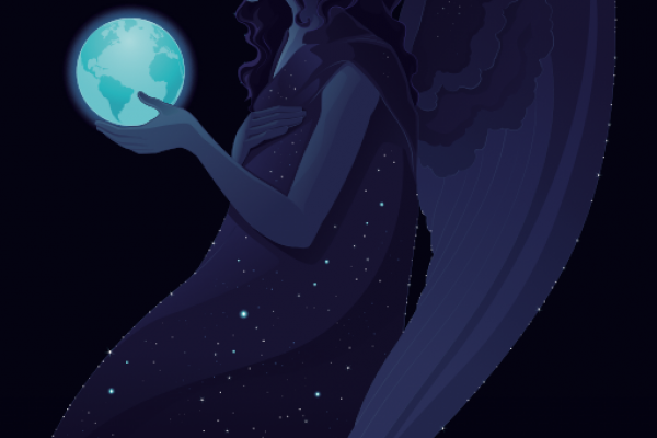 An angel holds the earth in silence. Image courtesy Danilo Sanino/shutterstock.c