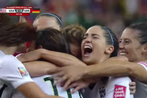 Screenshot of USA-GER goal celebration