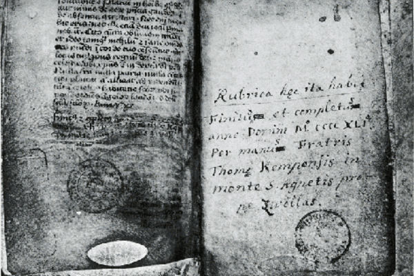The manuscript of "De Imitatione Christi." Koninklijke Bibliotheek, Brussel.