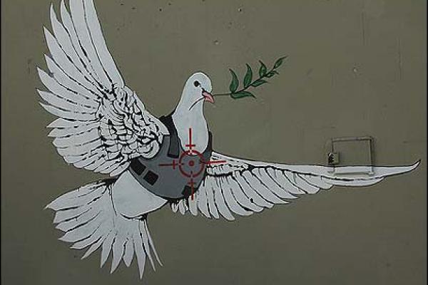 Artwork by the artist Banksy. Photo by Shane Claiborne.