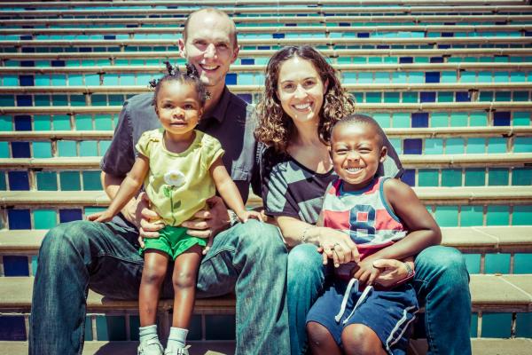 Amy Graham, with her husband, Aaron, and their children, Natalie and Elijah. 