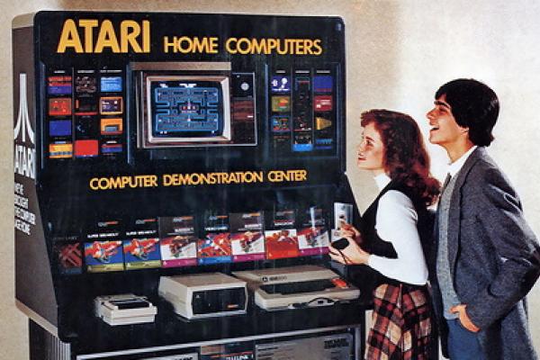 Atari gaming demo center, circa 1980. Image via wylio