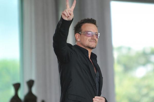 Rock star and international AIDS activist, Bono, in Brazil, April 2011. Photo by