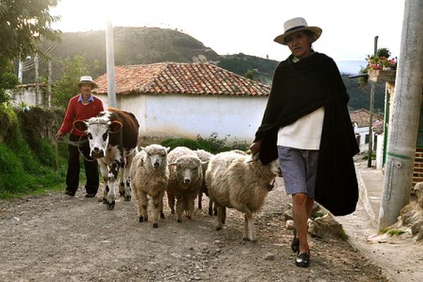 Campesinos in Monguí, Boyaca, Colombia. Image via Wylio.