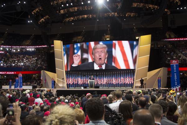 Donald Trump in his nomination acceptance speech July 21.