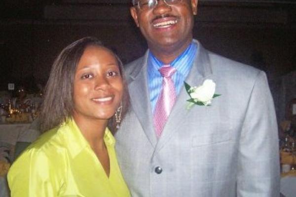 Erika with her father, Carl Stokes.