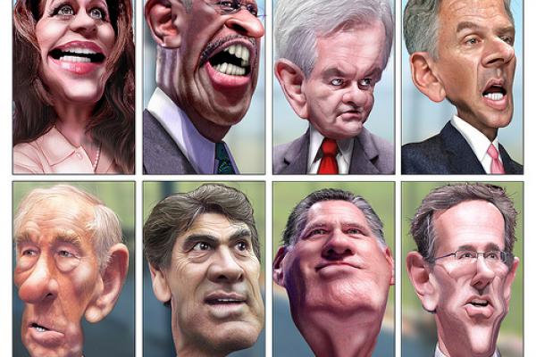 GOP Presidential Candidates, image by DonkeyHotey via Wylio (http://bit.ly/uvSrq