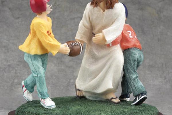 "Jesus is My Coach" figurine via www.standrewschurchsupply.com