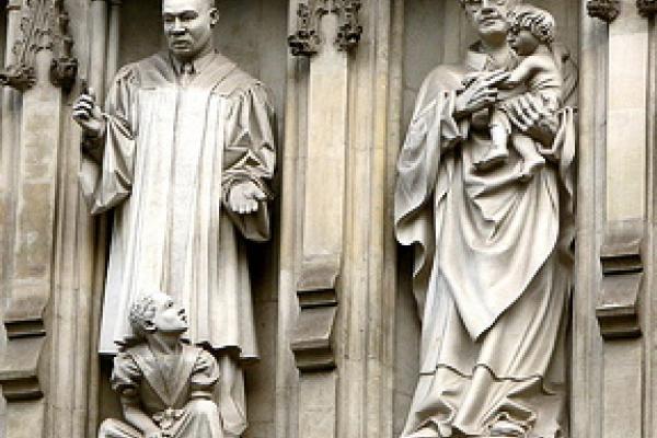 Statues of the Rev. Martin Luther King and Archbishop Oscar Romero at Westminste