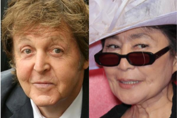 Sir Paul McCartney (L) and Yoko Ono (R). 
