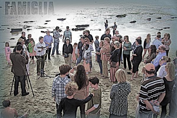 "Mi Famiglia." The author's family gathered for her son's baptism.