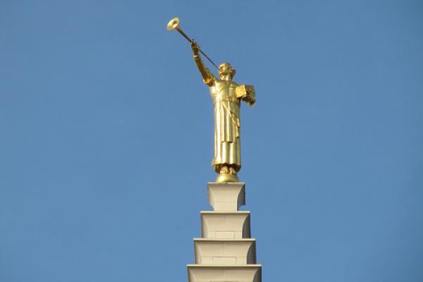 The angel Moroni from atop the Los Angeles Mormon temple. Via http://bit.ly/tGZZ