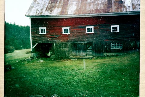 The big red barn on the King family farm in New Hampshire. 