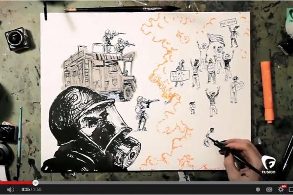 Screenshot from Molly Crabapple's Fusion video