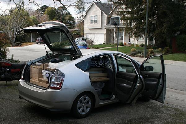 The Piatt Prius, overloaded. Photo by Christian Piatt. 