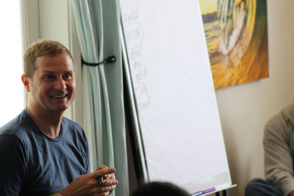 Rob Bell in Southern California Tuesday. Photo by Cathleen Falsani/Sojourners. 