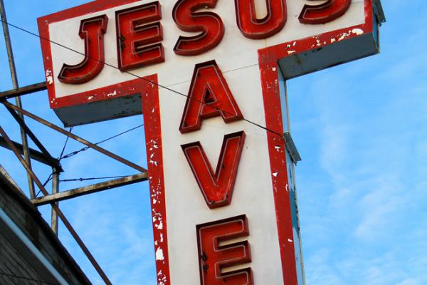 'Jesus Saves' sign in Toronto. Image courtesy Atomazul/shutterstock.com