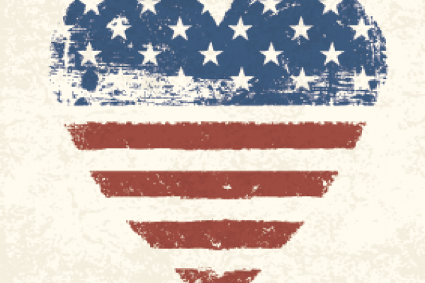 Heart-shaped American flag,  pashabo / Shutterstock.com