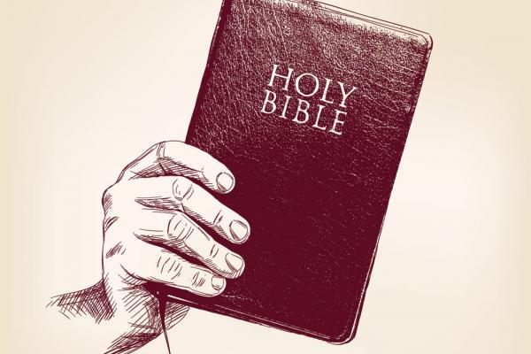 Hand-drawn sketch of the Bible, VladisChern / Shutterstock.com