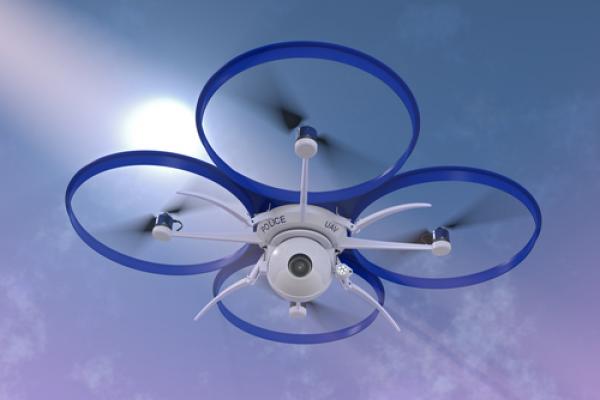 Rendering of a small police drone, Glenn Price / Shutterstock.com