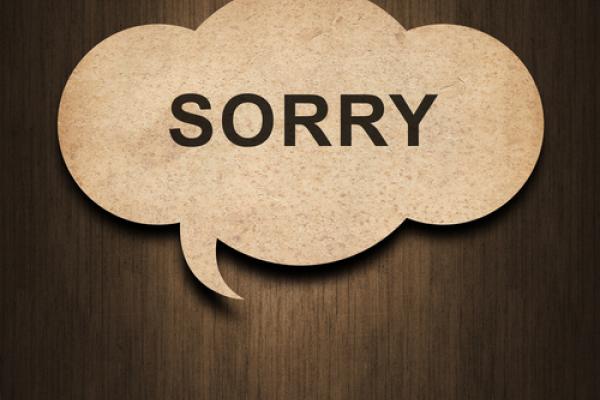 Apology text, chevanon / Shutterstock.com