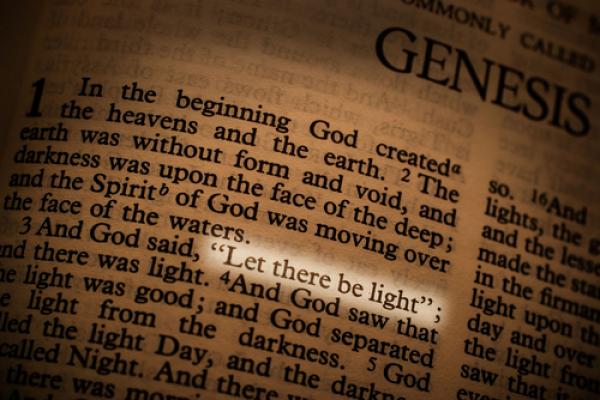 First page of Genesis, AdStock RF / Shutterstock.com