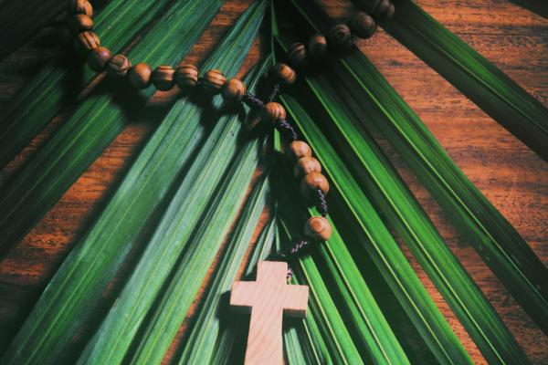 The cross and the palm frond. Image via Muskoka Stock Photos/shutterstock.com