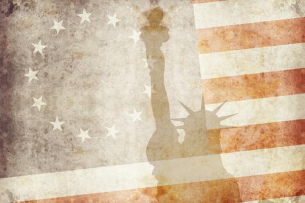 The 'Betsy Ross' flag and the Statue of Liberty. Photo courtesy WELBURNSTUART/sh