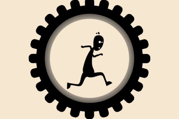 Man on a wheel, Hermin / Shutterstock.com