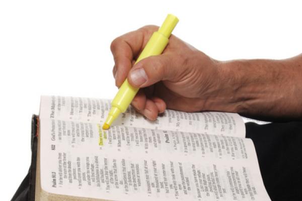 Man highlighting Scripture, James Steidl / Shutterstock.com