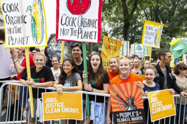 Marchers at the People's Climate March in NYC, September. Image courtesy a katz/