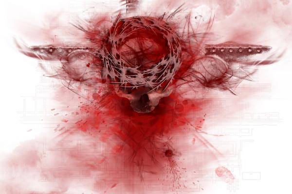 Blood over the image of a cross. Image courtesy Markus Plank/shutterstock.com