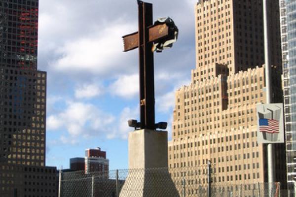 Photo: Steel cross at the 9/11 site. Shawn Kashou / Shutterstock.com