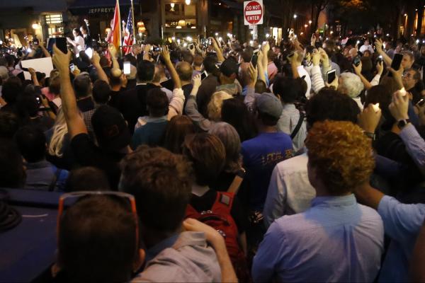 Vigil in front of the Stonewall Inn in New York City for the victims of the Pulse Nightclub shooting